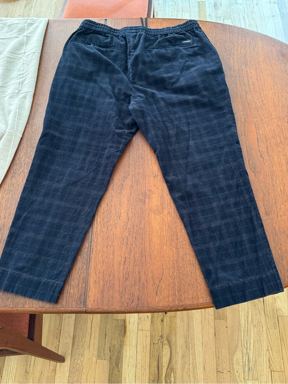 Scotch & Soda Black Corduroy Plaid Drawstring Pants - Picture 6 of 7